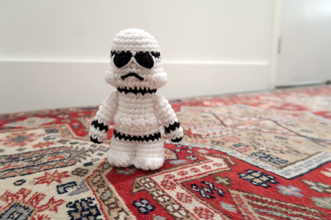 Stormtrooper #stringthingsbymel. Pattern: Star Wars crochet by Lucy Collin.